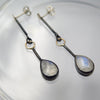 Hypnotic Teardrop Fine Earrings in 14K Gold & Moonstone - Alkisti Jewelry