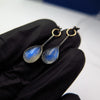 Hypnotic Teardrop Fine Earrings in 14K Gold & Moonstone - Alkisti Jewelry