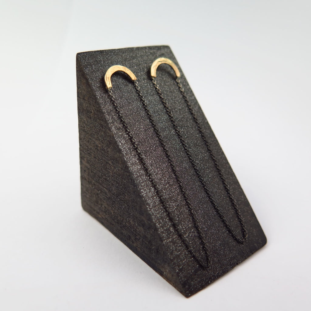 Dark Chain Fine Studs in 14K Gold - Alkisti Jewelry