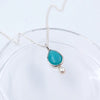 Aura Pendant in Amazonite & Pearl - Alkisti Jewelry