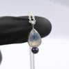 Aura Pendant in Moonstone & black pearl - Alkisti Jewelry