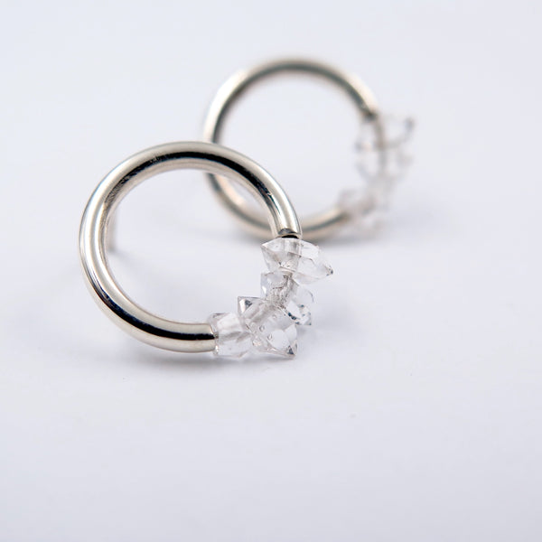 Orbit Earrings in Herkimer Diamond - Alkisti Jewelry