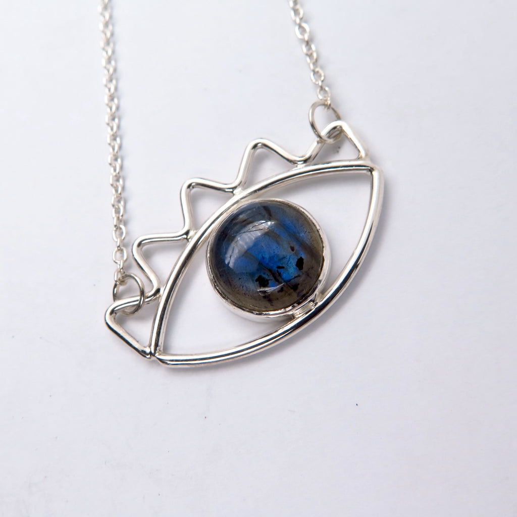 Cute Eye 1 Necklace in Labradorite - Alkisti Jewelry