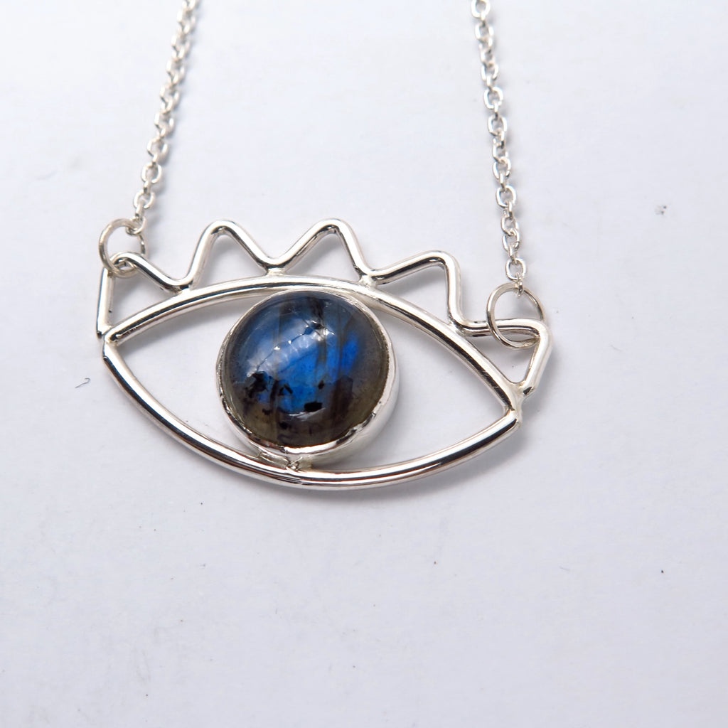 Cute Eye 1 Necklace in Labradorite - Alkisti Jewelry