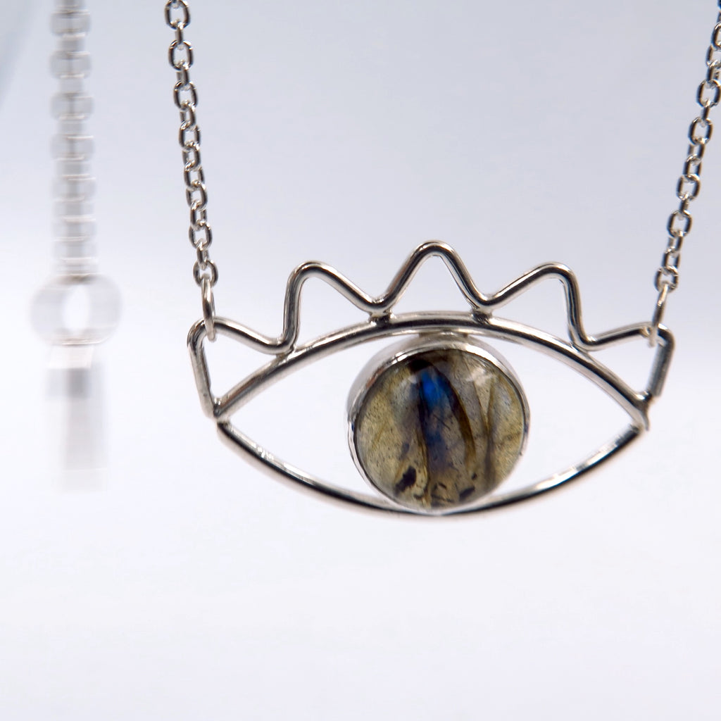 Cute Eye 1 Necklace in Labradorite - Alkisti Jewelry