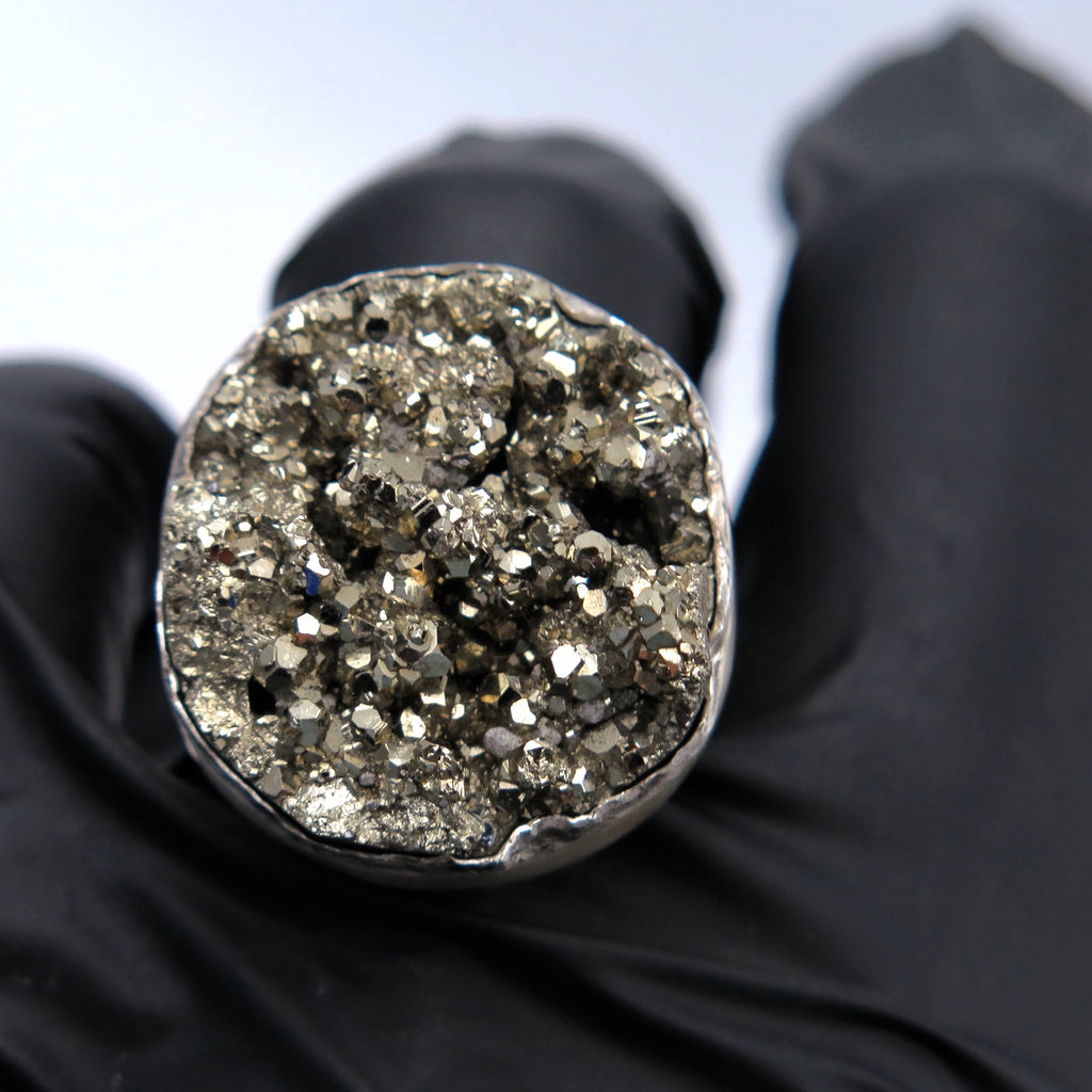 Big Pyrite Statement Ring - Alkisti Jewelry