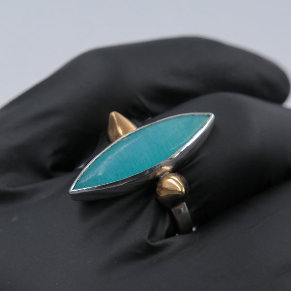 Minotaur Ring in Amazonite - Alkisti Jewelry