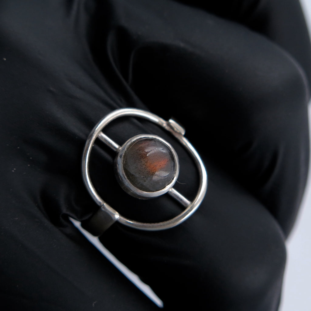 Warrior Ring in orange Labradorite - Alkisti Jewelry
