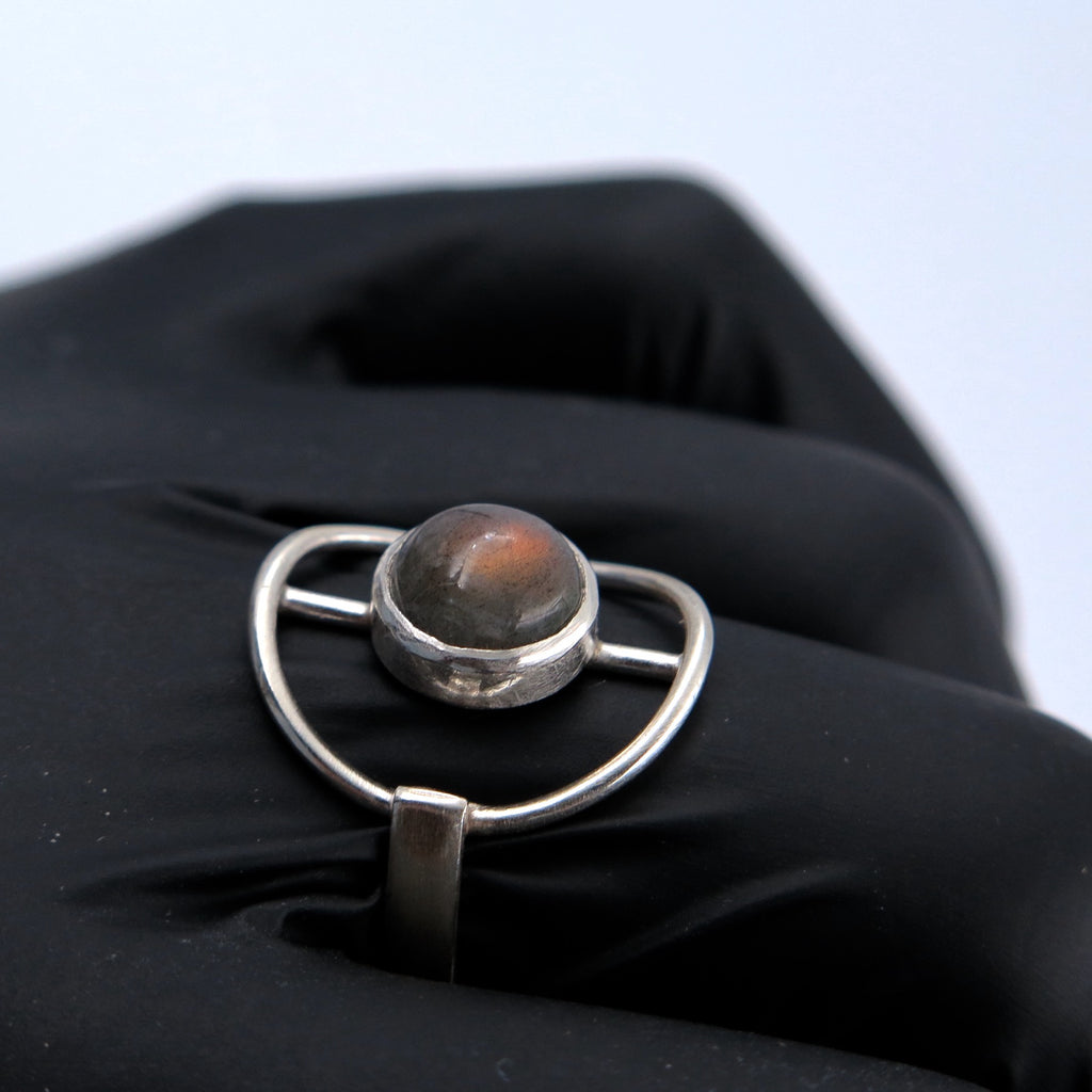 Warrior Ring in orange Labradorite - Alkisti Jewelry