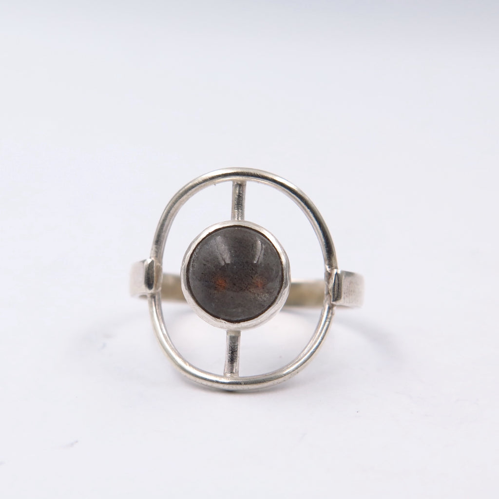 Warrior Ring in orange Labradorite - Alkisti Jewelry