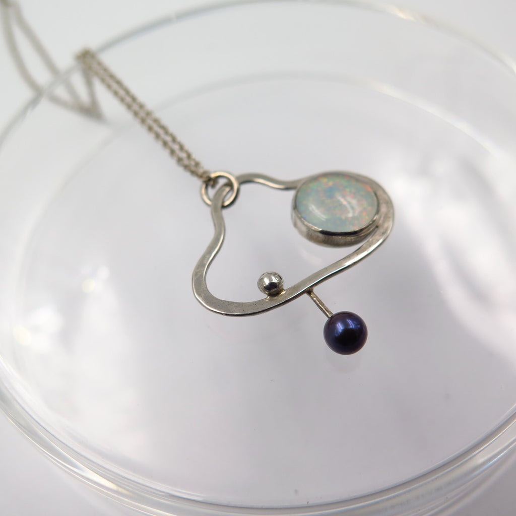 Space Necklace in Opal & Pearl - Alkisti Jewelry