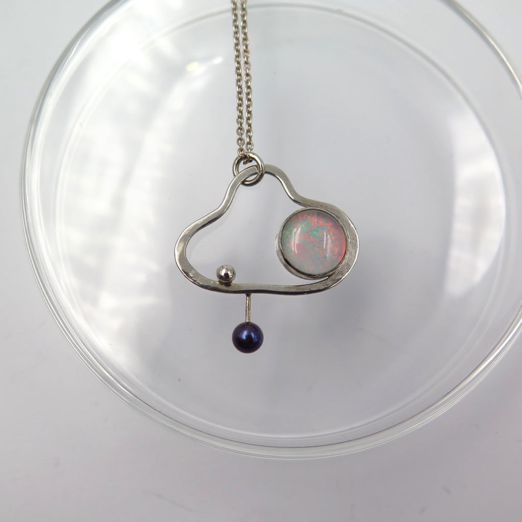 Space Necklace in Opal & Pearl - Alkisti Jewelry