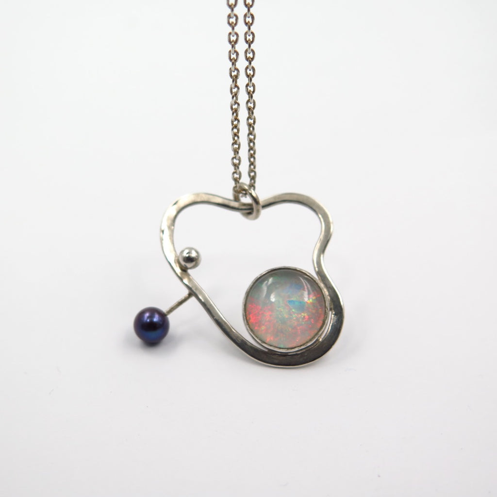 Space Necklace in Opal & Pearl - Alkisti Jewelry