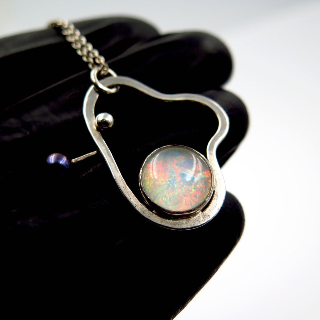 Space Necklace in Opal & Pearl - Alkisti Jewelry