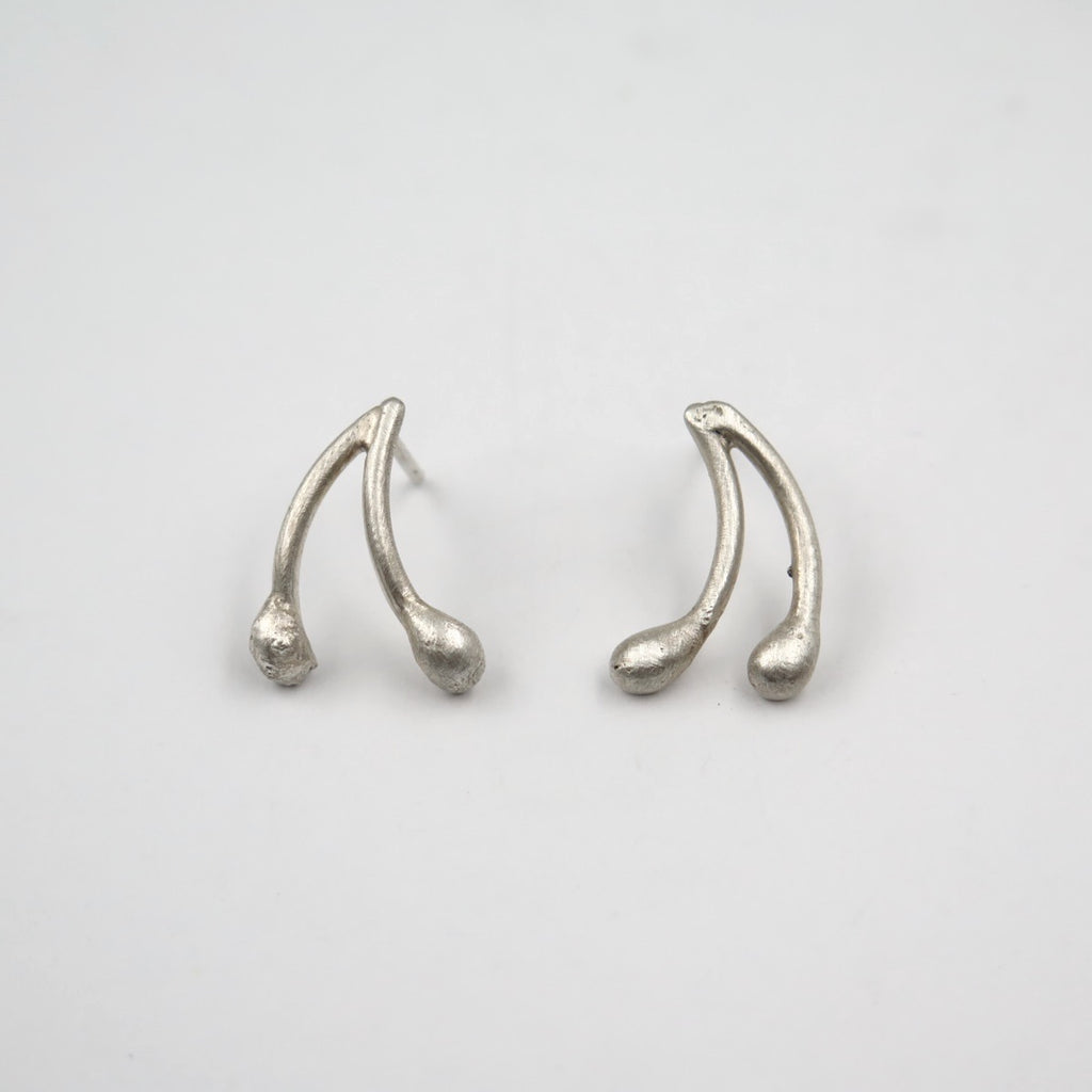 Cherry Earrings in Recycled Silver - Alkisti Jewelry