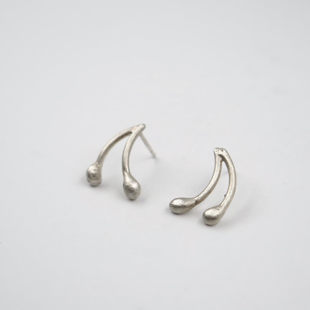 Cherry Earrings in Recycled Silver - Alkisti Jewelry