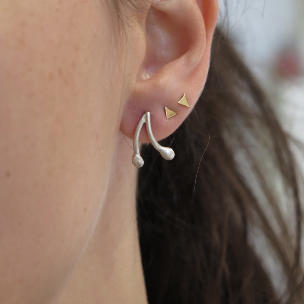 Cherry Earrings in Recycled Silver - Alkisti Jewelry
