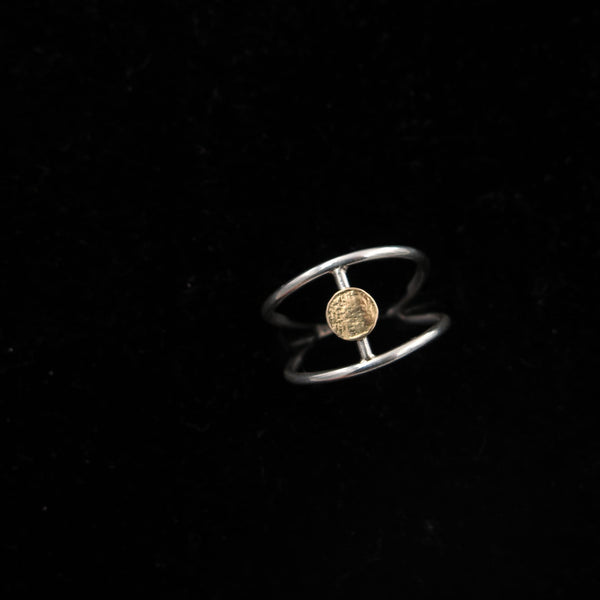 Evil Eye Fine Ring in Silver & 14K Gold - Alkisti Jewelry