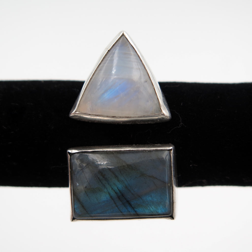Statement Ring in Labradorite & Moonstone - Alkisti Jewelry