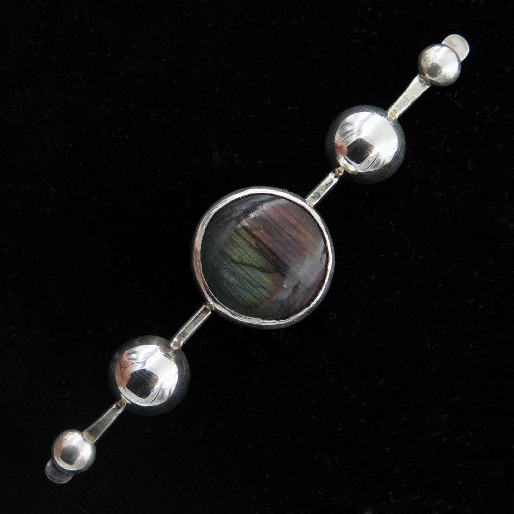 Purple Planet Brooch in Labradorite - Alkisti Jewelry